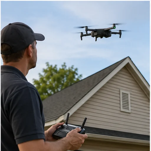 Chester Home Inspections inspector — drone roof views